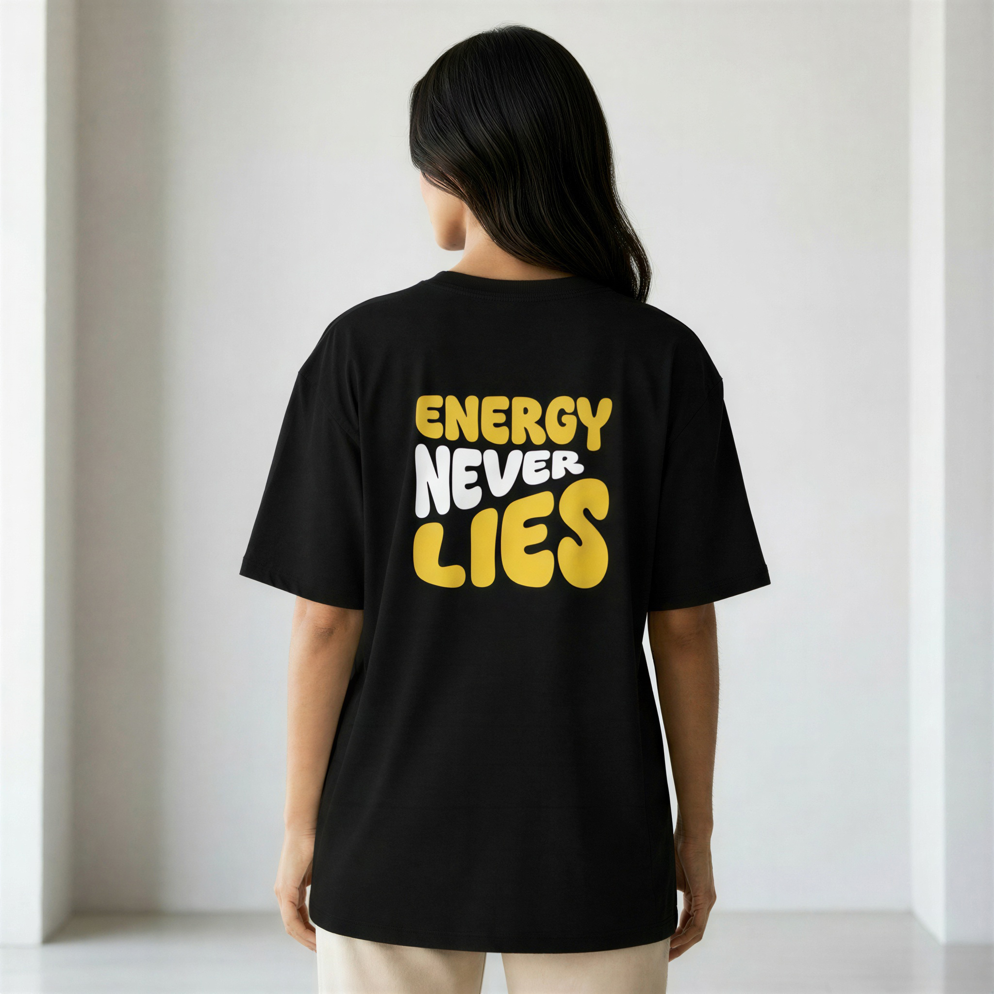 energy never lies crew women's tee