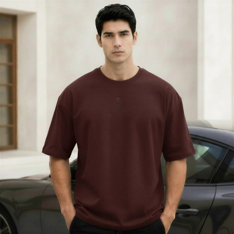 maroon crew men's tee