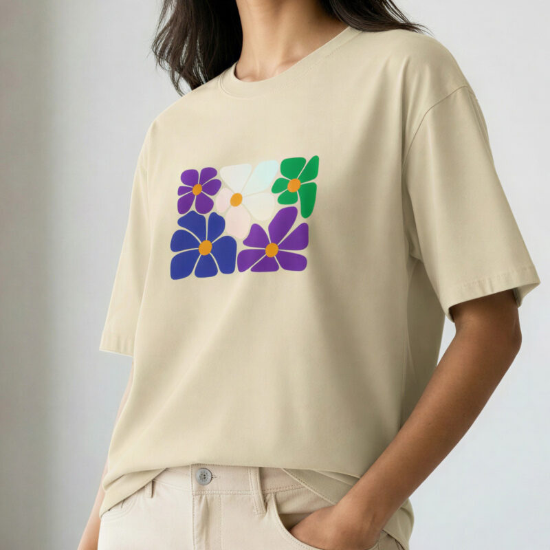 neon petals women's tee