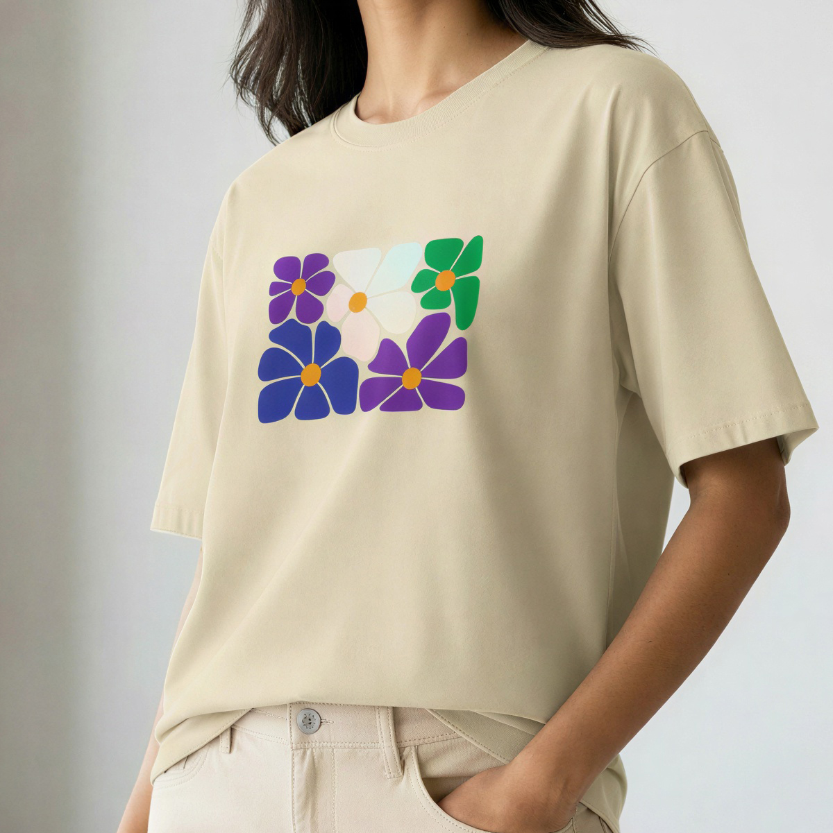 neon petals women's tee
